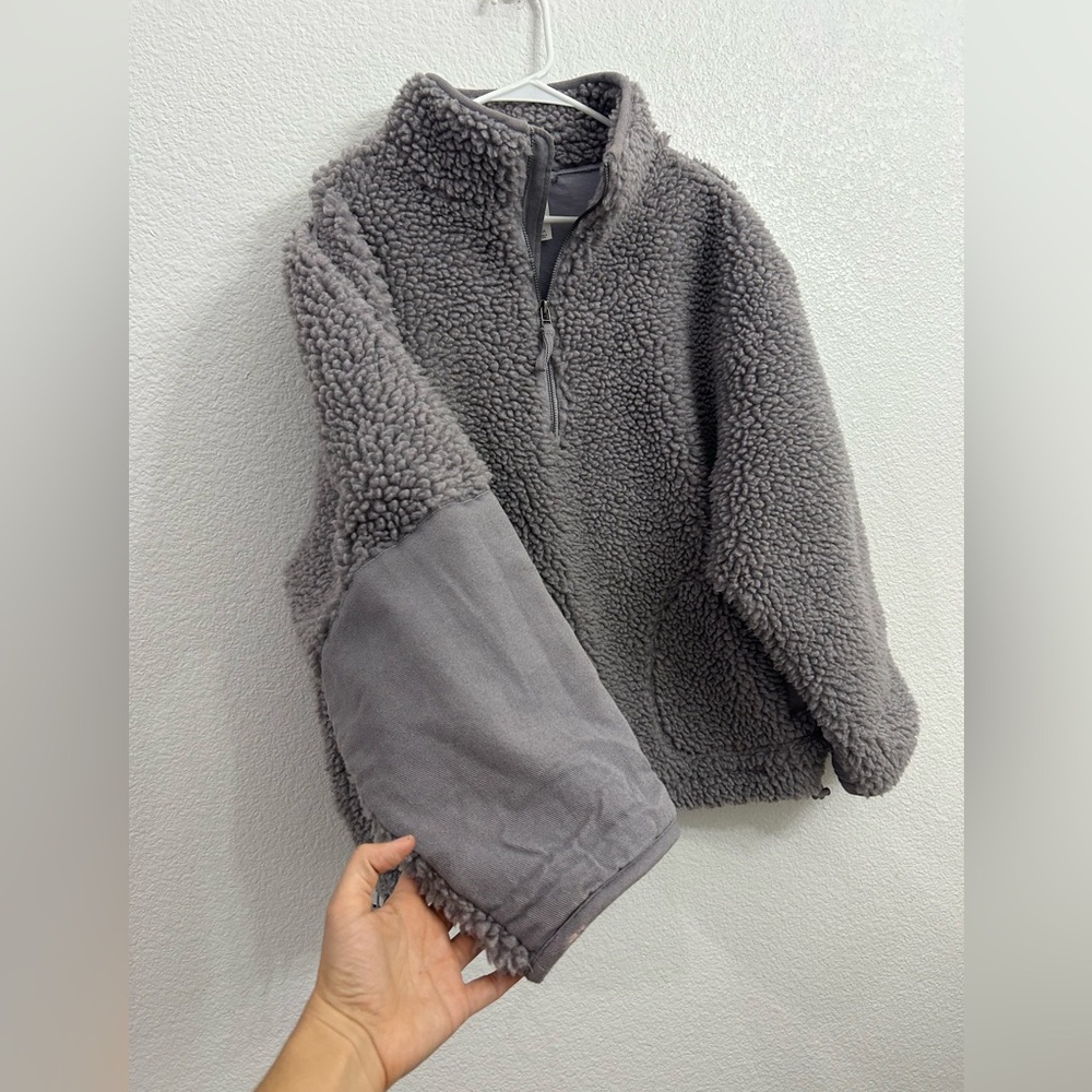Anthropologie Daily Practice Medium/ Large Sweatshirt Half-Zip Teddy Purple